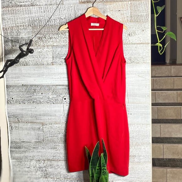 Babaton Dresses & Skirts - Babaton | Phoenix Faux-Wrap Sleeveless Mini Dress - 8, Red